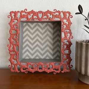 Hobby Lobby Pink And Gray Chevron Tin Wall Shelf